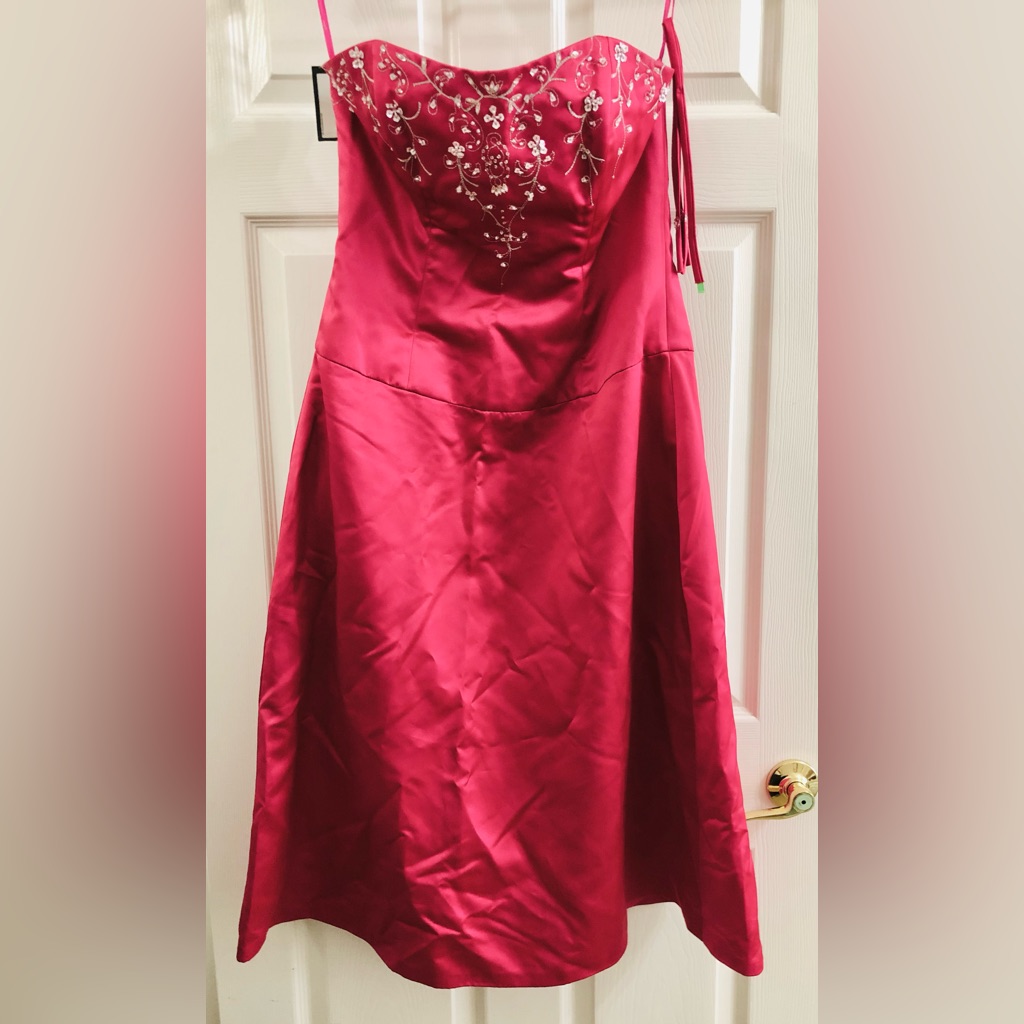 Impressions Brand 1705 Cocktail Dress Fuschia Size 8 New With Tags